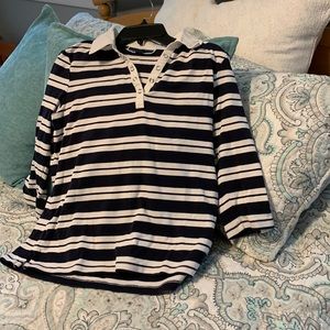 Karen Scott striped shirt petite medium